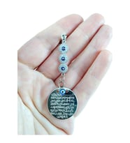 Parlak Taşlı Nazar Boncuğu Araba Dikiz Ayna Süsü Metal Ayetel Kürsi, Lüks Yeni Araba Hediyesi