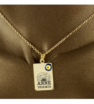 Kişiye Özel İsimli Paslanmaz Çelik Kolye Anne Temalı (Gold)