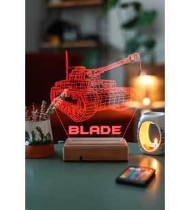 Kişiye Özel 3D Savaş TANK Masaüstü Dekoratif Led Lamba