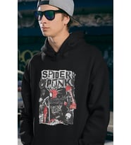 Özel Tasarım Spider-Punk Baskılı Unisex Oversize Hoodie