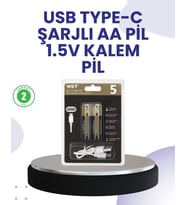 Type-C USB ile Hızlı Şarj Edilebilir AA Kalem Pil 1.5V Lityum Çiftli Paket