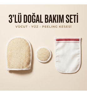 el geçmeli kabak vucut yüz 3 set beyaz kalın düz Kese, Tüm Vücud için Kirlerden ve Lekelerden Arındırır. 3'lü Set Şeklindedir.
