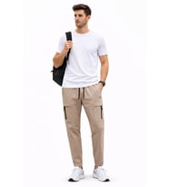 Erkek Kargo Jogger Pantolon – Rahat Kesim, Günlük & Spor Kullanım 2796 (Vizon)