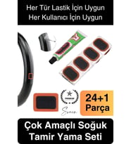 Ekstra Güçlü 24 Parça Kolay Pratik Araba Bisiklet Motosiklet Soğuk Yama Lastik Tamir Yaması Seti