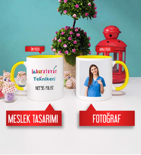 Laboratuvar Teknikeri Kupa Bardak Sarı Fotoğraflı