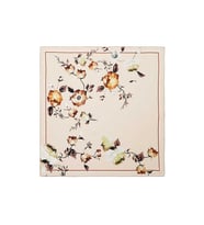 BURSA İPEK Krem Floral Twill İpek Eşarp