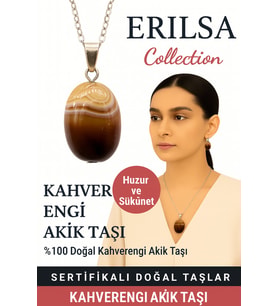 Sertifikalı Kahverengi Akik Doğal Taş Kolye – Huzur Sükunet Denge ve Koruma Taşı (Çok Renkli)