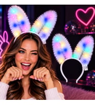 3 Modlu LED Işıklı Peluş Tşan Kulağı Beyaz Renk