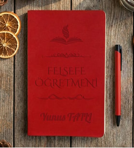 Kişiye Özel Felsefe Öğretmeni Defter Öğretmenler Günü Hediyesi (Kırmızı)
