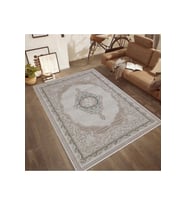 Rovigo Home Dijital Baskı Yıkanabilir Kaymaz Taban Salon Halısı RVG0552 (Kahverengi)