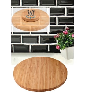 Bambu Döner Standlı 35 cm Lüx Sunum Tabağ Royaleks-BLS3535DBNR