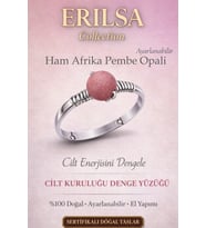 Sertifikalı Cilt Kuruluğu Denge Yüzüğü – Ham Afrika Pembe Opali Ayarlamalı İnce Terazi Balık Yengeç (Çok Renkli)