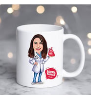 Kişiye Özel Kalp Doktoru Kadın Karikatürlü Bardak