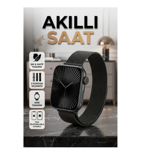 SQ-16 Mini Series 10 Akıllı Saat – 3 Kordonlu Şık ve Hafif Unisex Tasarım
