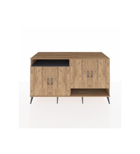 Kronos Konsol 6 Raflı 4 Kapaklı 176x59x99 Çam-Çam/Antrasit