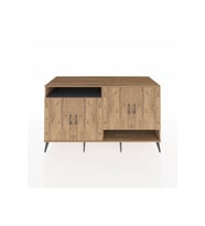 Kronos Konsol 6 Raflı 4 Kapaklı 176x59x99 Çam-Çam/Antrasit