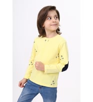 Toontoy Erkek Çocuk Baskılı Tişört (Açık Sarı)