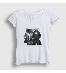 Presmono Kadın Beyaz Team Skibidi Toilet T-Shirt 482403tt