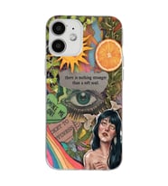 Iphone 12 Uyumlu Vintage Kolaj Desenli Şeffaf Telefon Kılıfı