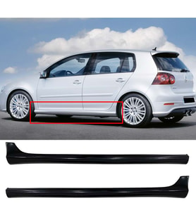 Vw Golf 5 GTI Yan Marşpiyel Seti Plastik 2 Adet Mat Siyah 2003 2004 2005 2006 2007 2008 2009 karlık+ek+bodykit