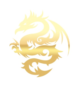 Ejderha Sticker 17x17 Cm Gold