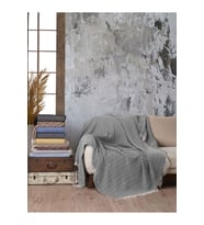 LÜX 1. SINIF NATUREL %100 PAMUK KOLTUK ÖRTÜSÜ - Gri 175X215 Cm