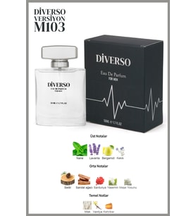 DİVERSO M105 ERKEK PARFÜM EDP 50 ML ODUNSU & DERİ  T.C. Sağlık Bakanlığı ÜTS KAYITLI