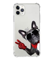 PrintiFy Apple iPhone 11 Pro Uyumlu Köpek 2 Baskılı Şeffaf Köşe Korumalı Antişok Kılıf