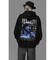 Mentality Baskılı Unisex Oversize Tasarım Hoodie