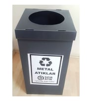 Şık Gri Metal Sıfır Atık Kutusu, Çevre Dostu ve Fonksiyonel Tasarım