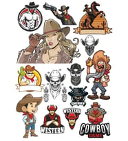 Cowboy Sticker-1 13 Parça Telefon, Tablet, Defter, Laptop Sticker
