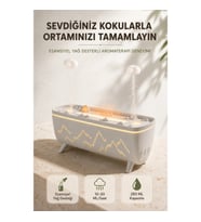 Mey İthalat® Ultrasonik Hava Nemlendirici Aromaterapi Difüzörü Jöle Yağmur Efektli LED Işıklı 280 ML