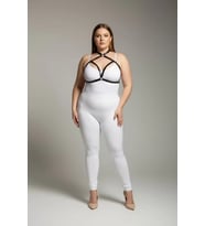 Büyük Beden  Kadın Lastik Harness Takım Çapraz Askılı Sütyen Aksesuarı (Siyah)