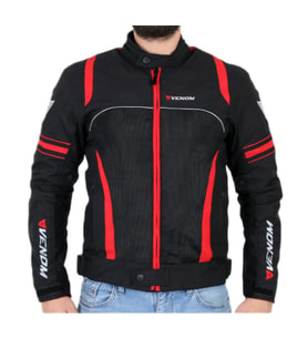 Motosiklet Motorcu Siyah-Kırmız Spin Motorcu Mont