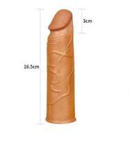 River World 16,5 cm Uzunluğu 2,5 cm Dolgusu Olan Realistk Uzatılabilen Melez Titreşimli Pe nis Kılfı