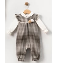 PİTİKARE SALOPETLİ PADİLİ BEBE KIZ TULUM (Bej)