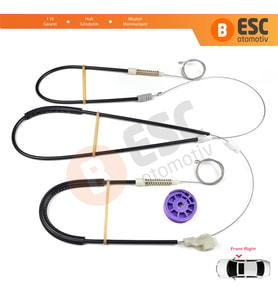 VW Golf MK3 1991-1998 5-Kapı Vento Jetta 1992-1999 İçin Elektrikli Ön Sağ Kapı Cam Kriko Tamir Seti