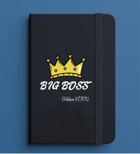 Kişiye Özel 13x21 Siyah Defter-9