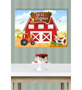 Çiftlik Temalı Doğum Günü * Branda Afiş 50x70 cm