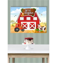 Çiftlik Temalı Doğum Günü * Branda Afiş 50x70 cm