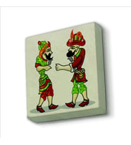 Hacivat ile Karagöz  Baskılı Doğaltaş  Magnet(KRT-114)Buzdolabı Süsü