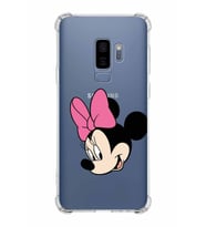 Samsung Galaxy S9 Plus  Köşe Korumalı Antişok Kapak Minnie Mouse Tasarımlı Şeffaf  Kılıf