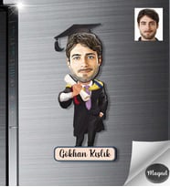 Kişiye Özel Mezuniyet Erkek Ahşap Magnet -3