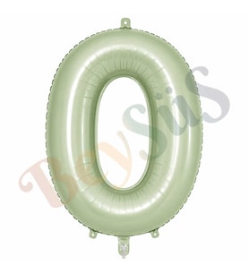 0 Rakam Folyo Balon Yeşil Rengi (76 cm)