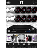 TURKNO 8 Kameralı Galia 8 Dış Kamera Set 2 TB HDD Full HD Gece Görüşlü Güvenlik Kamerası Sistemi