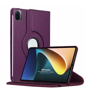 Microsonic Xiaomi Mi Pad 5 Kılıf 360 Dönerli Stand Deri Mor