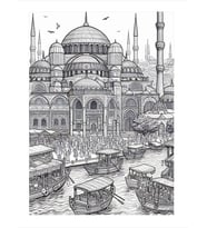 Minyatür Cami Desenli Ahşap Tablo