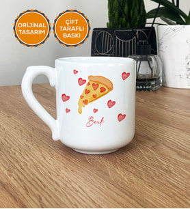 Kişiye Özel Pizza Lover Hediye Kupa Bardak Oval
