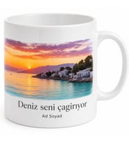 Muğla Deniz Akşamı Tasarımlı Kupa Bardak Özel Tasarım Hediye Kupa