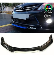 Toyota Corolla 2015 - 2017 Beyaz Renkli Şeritli Dilli Ön Lip 4 Prç Parlak Siyah ABS